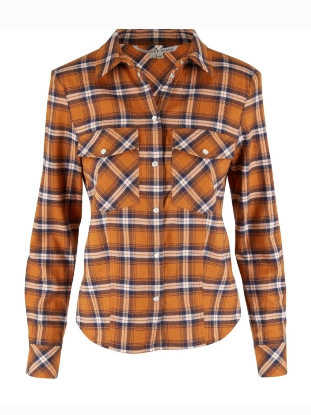 Veronica Beard Sz 4 Brown plaid flannel shirt